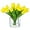 Yellow, variant on ENOVA HOME 20 Pieces Artificial Real Touch Tulips Flower Arrangement in Cube Glass Vase with Faux Water for Home Office Decoration (Yellow)