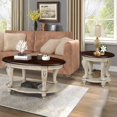 thumbnail image 6 of Round End Table with Lower Shelf - Beige and Espresso Two-Tone Finish, 6 of 10