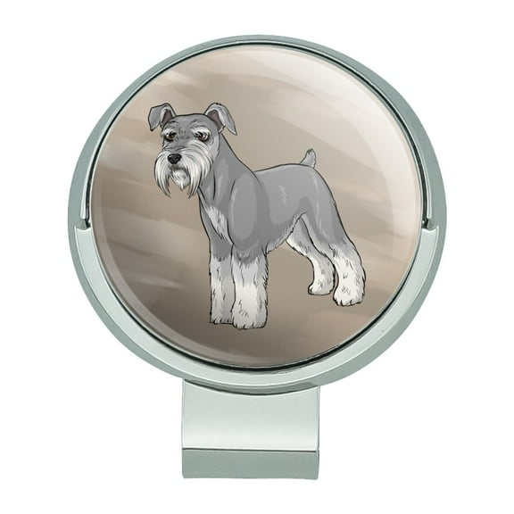 Miniature Schnauzer Dog Golf Hat Clip With Magnetic Ball Marker