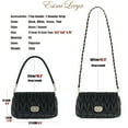 thumbnail image 6 of PORT&LOTUS Black Quilted Shoulder Purses for Women Trendy with Silver Chain Strap Black Small Crossbody Bags with Woven Hand Carry Strap Clutch Purses for Women Going Out Bags Evening Handbag, 6 of 7