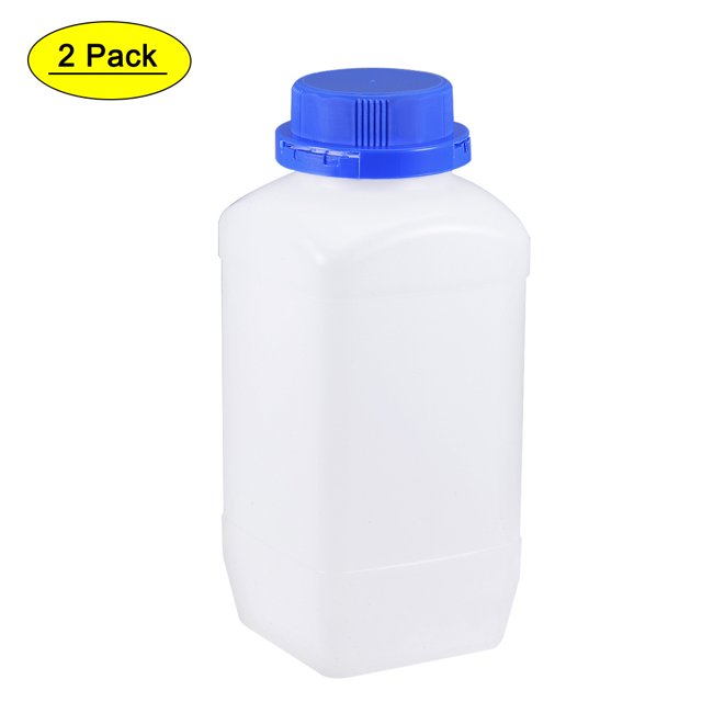 Unique Bargains Plastic Lab Chemical Reagent Bottle 1200ml/40.6oz Wide Mouth Sample Sealing Liquid Storage Container Translucent 2 pcs