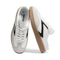 thumbnail image 3 of LUCKY STEP Comfort Mules Fashion Backless Slip On Sneakers Retro Casual Shoes,White/Black,Womens, 3 of 6