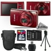 Canon PowerShot ELPH 190 Digital Camera Red 1087C001 10X Optical Zoom - 16GB Kit