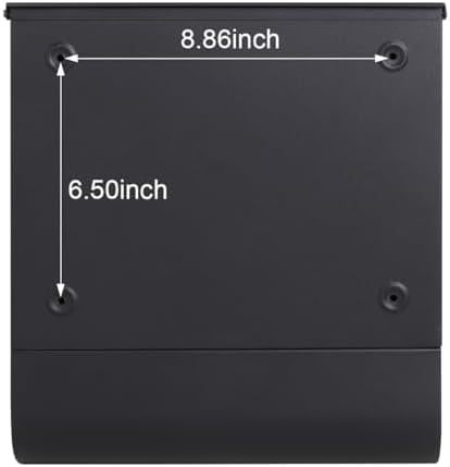 Locking Mailbox Wall Mount, Black Mailboxes with Secure Key Lock and Newspaper Compartment, Key Lock Drop Box Large Capacity with Galvanized Cover and Rust-Proof Metal Mailbox, HPB2210 Black