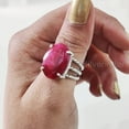 thumbnail image 5 of Natural Ruby Corundum Ring, Ruby Corundum Ring, July Birthstone, 3 Twisted Band, 925 Sterling Silver, Womens Ring, Christmas, Thanksgiving, Handmade, Statement Jewelry, Natural Gemstone Ring, 5 of 7