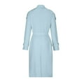 thumbnail image 5 of GXIPO Womens Oversized Long Trench Coat Double Breasted Lapel Windproof Overcoat with Belt Sky Blue M, 5 of 5
