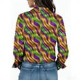 thumbnail image 4 of Wowcloth Women's Long Sleeve Satin Shirt, Button Front with Turn-Down Collar for Carnival Party and Daily Wear, 4 of 5