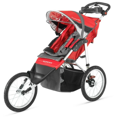 Schwinn Arrow Single Jogger Stroller, Red/Black
