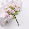 thumbnail image 2 of Ounissouiy Flores artificiales Rosa Mini ramo hogar boda regalo falso año nuevo fiesta decoración arreglo suministros Kits de decoración para fiestas Rosa, 2 of 6
