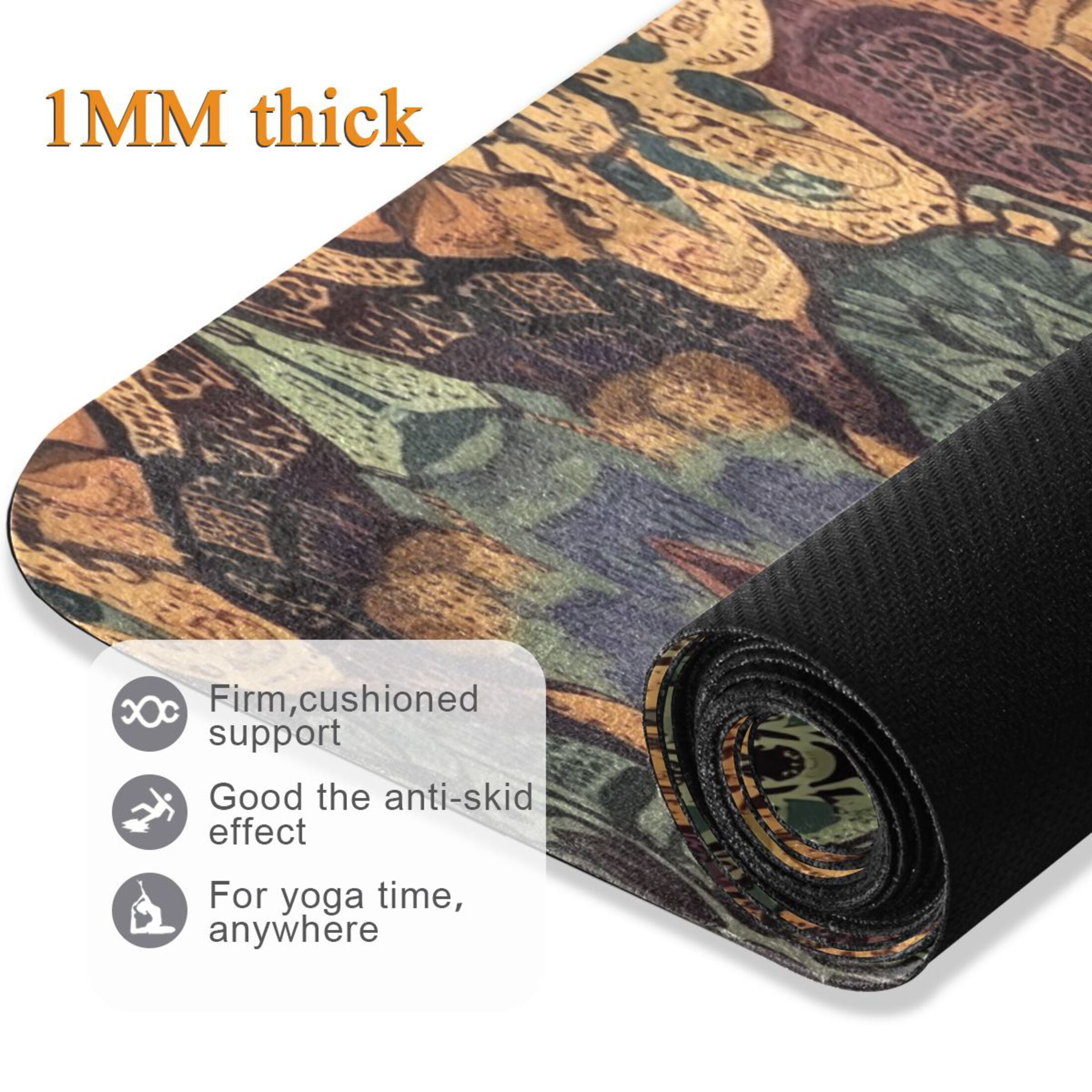 BZSMCE Yoga Mat Women Golden Mandala Mosaic Fitness Mat