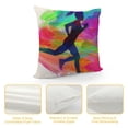 thumbnail image 4 of Autua Running Graphic Decorative Throw Pillow Cover for Home Couch Bed Sofa - Short Plush Cushion Case 1PC 18x18in, 4 of 5