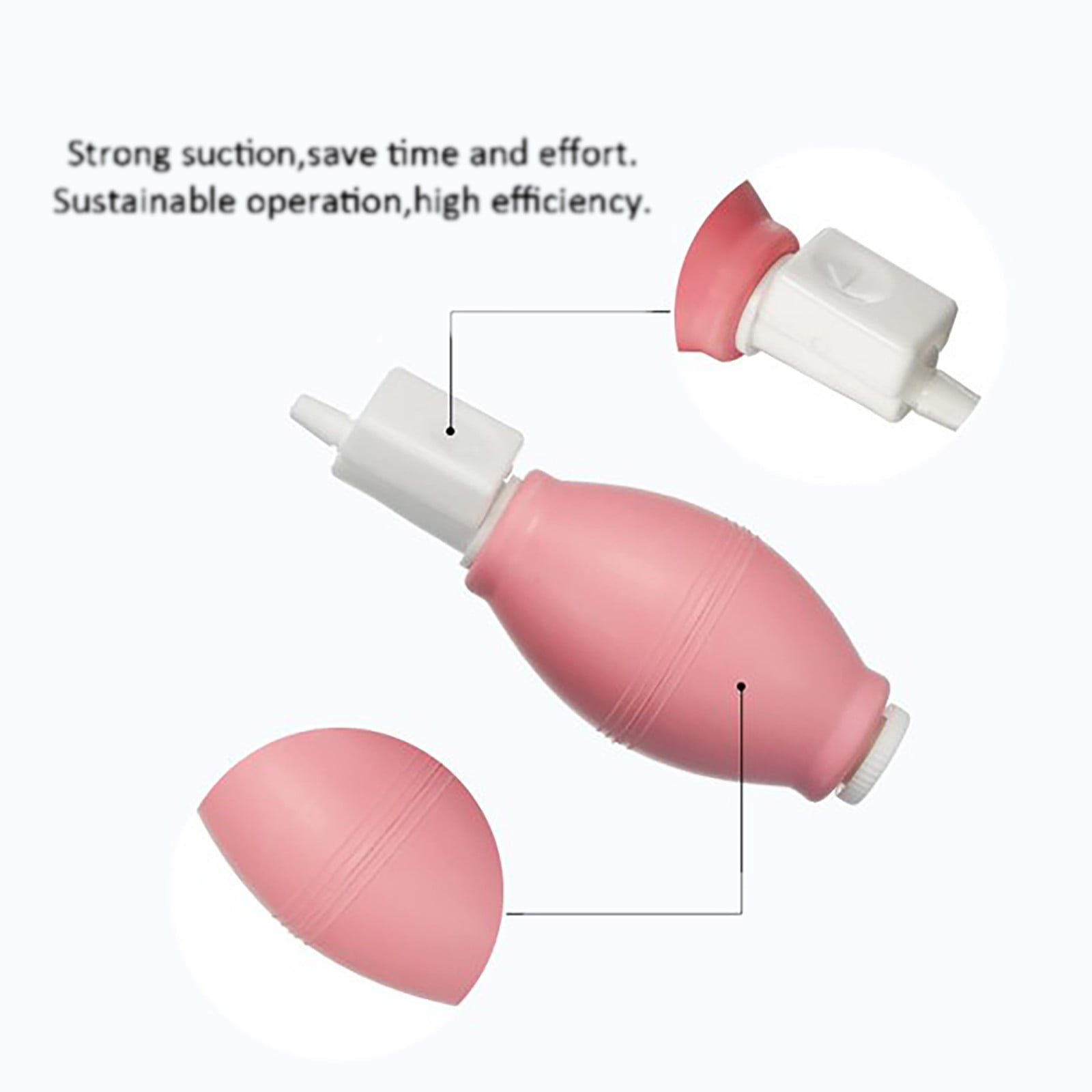 LHWEN Baby Bottle Maternal Products Strong Manual Suction Bottle Rubber Material PP Silicone Soft Easy to Hold Silent Suction Blue Perfect for Breastfeeding Mothers Portable Convenient