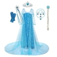 thumbnail image 5 of Disney Frozen Girls Elsa Cosplay Princess Dress Sequin Costume Snow Queen Halloween Birthday Party Prom Kids Clothes With Cloak, 5 of 5