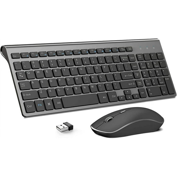 J JOYACCESS Wireless Keyboard and Mouse Combo,2.4G Ergonomic Whisper-Quiet Compact Wireless Computer Keyboard Mouse Designed for Windows, Mac,PC, Lapt