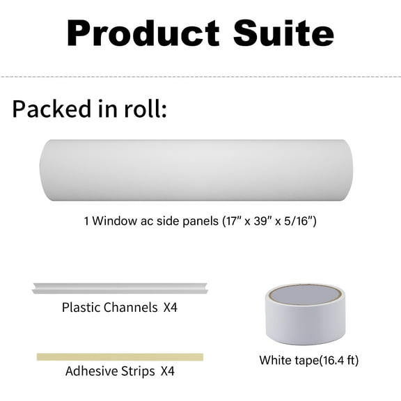 Window Air Conditioner Insulated Side Panel – Foam Material, White, for Winter & Summer