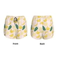 thumbnail image 5 of Picia Banana With Leaves Pattern Women's 2 in 1 Athletic Running Shorts High Waisted Workout Casual Gym Sweat Shorts with Comfy Liner Zipper Pockets-Large, 5 of 9