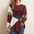 thumbnail image 2 of FAIWAD Tunique à Manches Longues pour Femmes Col Rond Bloc de Couleur Grande Taille Pull Confortable, 2 of 5