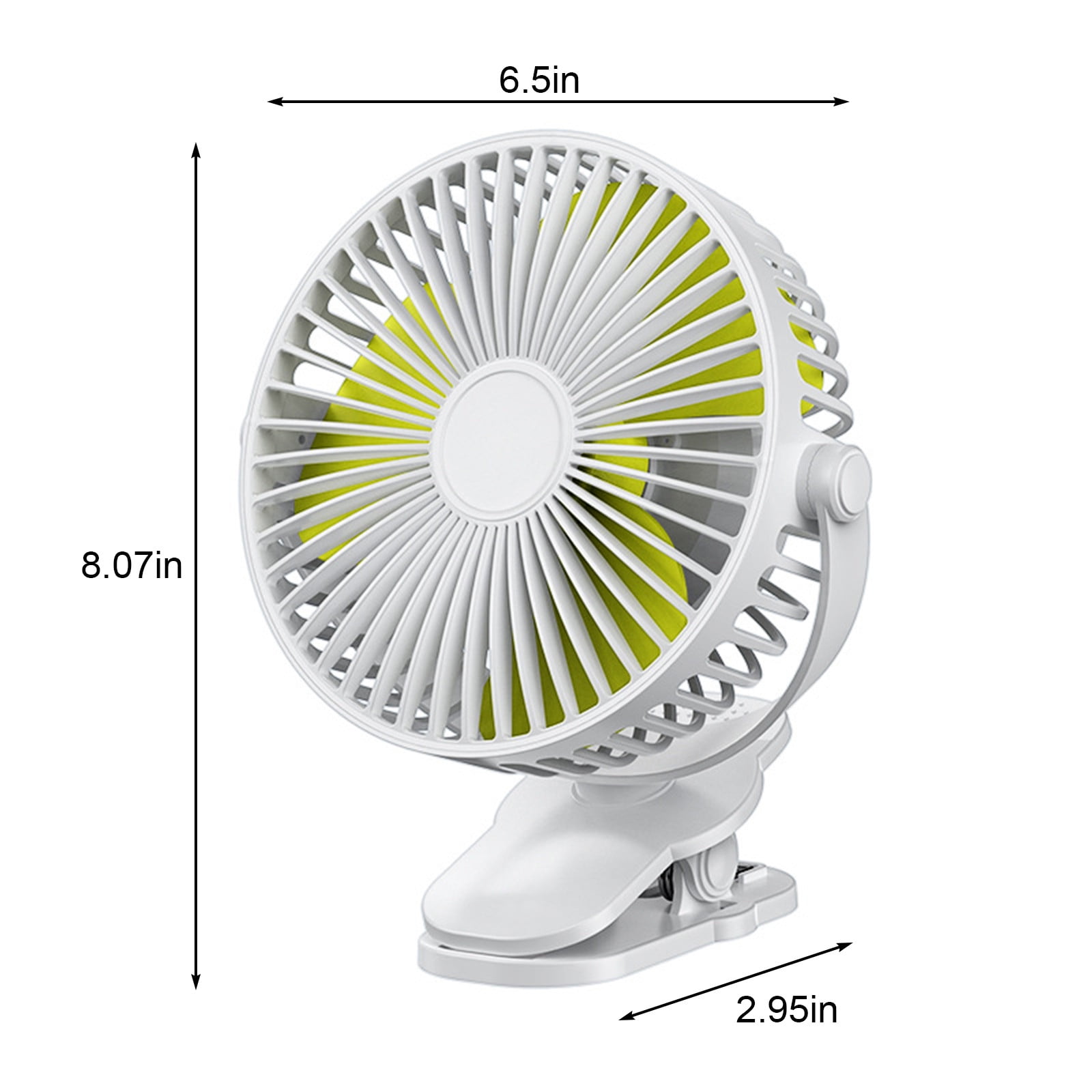 BZPIZ Portable Fan Clip Fan Battery Operated Desk Fan, USB Fan,Strong Airflow, Sturdy Clamp for Outdoors, Car Seat, Gym