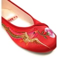 thumbnail image 5 of TJ Global Women's Traditional Chinese Phoenix and Flower Embroidery Flats - Totem Style Loafers Comfortable Round Toe Ballet, Cheongsam (Red, Size 7), 5 of 5