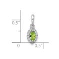 thumbnail image 2 of 14k White Gold Lab Grown Diamond and Peridot Pendant Necklace 16.9mm Long Pendant for Women, 2 of 2