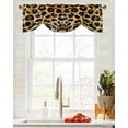 thumbnail image 5 of Tie Up Valance Curtain for Kitchen,Leopard Print Rod Pocket Short Curtains Adjustable Tie-Up Shade Valances,Vintage Brown Abstract Animal Window Treatment for Bathroom Living Room Bedroom, 5 of 8