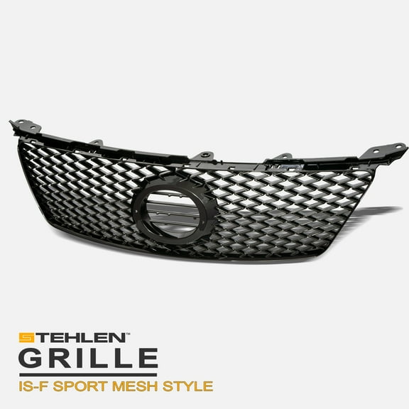 Stehlen 642167824497 IS-F Sport Mesh Front Hood Bumper Grille - Black For 2006-2008 Lexus IS250 / IS350