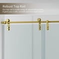 thumbnail image 3 of Kullavik Shower Door 56-60" W x 76" H Frameless Shower Door,Sliding Shower Door with 5/16"(8mm) Clear Tempered Glass,Glass Shower Door w/Seal Strip Parts and Handle,Stainless Steel Hardware,Gold, 3 of 9