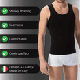 thumbnail image 2 of Men's FarmaCell 417B Breeze Light & Refreshing Body Shaping Tank (Black 2XL), 2 of 10
