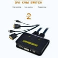 thumbnail image 3 of 2 Port USB2.0 DVI KVM Switcher Switch Box 2 in 1 Audio Video Cable Keyboard Mouse HD Monitor KVM Switch, 3 of 10