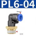 thumbnail image 1 of Pneumatic Elbow Quick Connector Air Fittings Thread Elbow Adapter PL4-16 PL6-04, 1 of 4