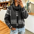 thumbnail image 2 of LUVDA Fair Isle Knit Scarf for Women Fringe Warm for Fall Winter, 2 of 5