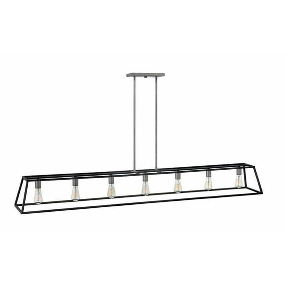 Modern Farmhouse Seven Light Chandelier-Aged Zinc Finish Bailey Street Home 81-Bel-2022022
