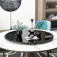 thumbnail image 2 of SESSLIFE 36 Inch Round Tempered Glass Table Top, Black Glass 1/2 Inch Thick Beveled Polished Edge with Polished Edge for Dining Table, Patio, Coffee Table, Replacement Glass Top, 2 of 8