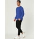 thumbnail image 4 of Sudadera de cuello redondo de color sólido de manga larga de ajuste regular básico informal para hombre Azul M, 4 of 6