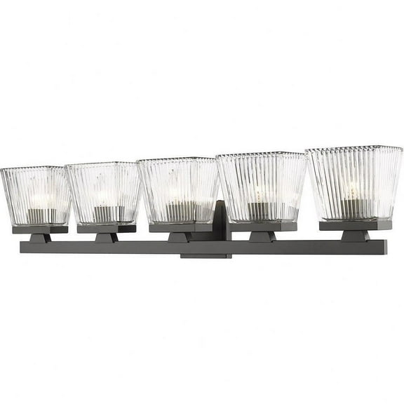5 Light Vanity Light Fixture in Modern Style-7.75 inches Tall and 36 inches Wide-Matte Black Finish Bailey Street Home 372-Bel-4619860