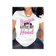 thumbnail image 1 of Bougie with a Little Bit of Hood" Graphic Tee - Women's Casual Short Sleeve Crew Neck Top, Breathable & Soft for Spring/Summer, Machine Washable, 1 of 7