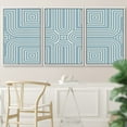 thumbnail image 2 of PixonSign Framed Wall Art Print Set Blue & White Square Line Pattern Abstract Shapes Illustrations Modern Art Chic Relax/Calm Multicolor Pastel for Living Room, Bedroom, Office - 24"x36"x3 White, 2 of 5