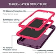 thumbnail image 3 of I-HONVA For Samsung Galaxy S23 Plus Case,3-Layer Military Grade Drop Protection Anti-Slip Bumper Rugged Shockproof Dustproof Protection 6.6 inch Phone Case,Deep Purple Pink, 3 of 7