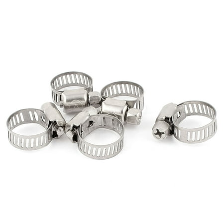 

Adjustable 9-16mm Stainless Steel Worm Drive Hose Clamp Hoop Pipe Fastener 5 Pcs