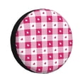 thumbnail image 1 of Fotbe Plaid Heart Funda de Llanta de Repuesto con Estampado, Engrosada, Ajuste Universal para Jeep, Remolque, RV, SUV, Camión-14 inch, 1 of 6