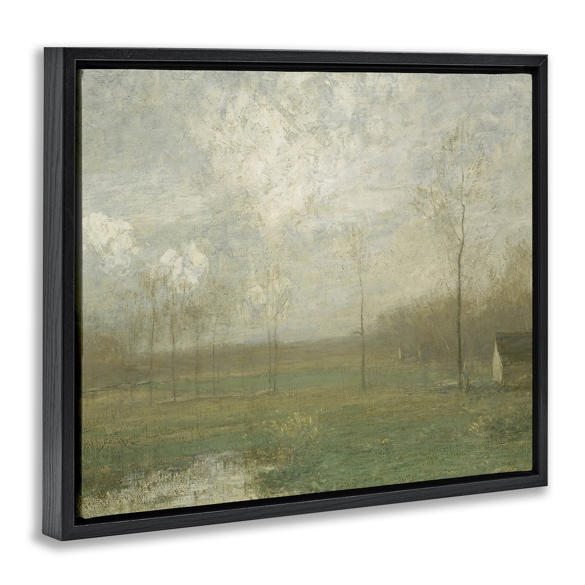Hazy Farmland View Black Framed Floater Canvas Wall Art, design by Lettered and Lined