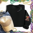 thumbnail image 3 of Craaazy Mardi Gras Clothing Women's Loose Crewneck Long Sleeve Mardi Gras Sweatshirts Gifts, 3 of 3