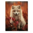 thumbnail image 3 of Designart "Arctic Fox Alaska Encounter" Animals Print on Natural Pine Wood, 3 of 5