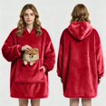 thumbnail image 1 of Wearable Blanket Hoodie with Giant Pocket, Oversized Sherpa Fleece Sweatshirt Blanket with Sleeves, Extra Soft Warm Flannel Hooded Throw for Cozy Home Relaxation, TV Nights and Winter Comfort, 1 of 3
