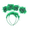 Amosfun 2pcs St. Patrick's Day Headband Feather Head Bopper Shamrock Headpiece for Girl Woman Female (Green)
