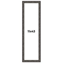 11x43 Frame Black-Brown Medieval Solid Wood Picture Frame | 1.5 Inch Moulding Width | Gotham