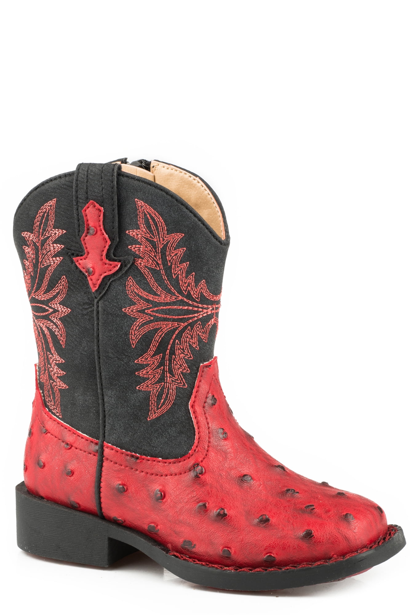 red ostrich cowboy boots