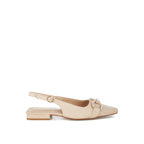 London Rag Salova Pearl-Studded Horsebit Womens Flats