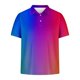 thumbnail image 4 of Camisa Casual de Impresión de Gradiente de los Hombres, Top de Solapa de Manga Corta en Tela de Malla Ligera para el Aire Libre Y el Ocio, Blusa de Suéter Elegante, 4 of 9