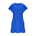 thumbnail image 4 of Gspmoly Robe pour Femmes, Robe Décontractée Unie à Col Châle et Col Rond pour Femmes, Robes de Soirée pour Femmes jusqu'à 60 % de Rabais, 4 of 6